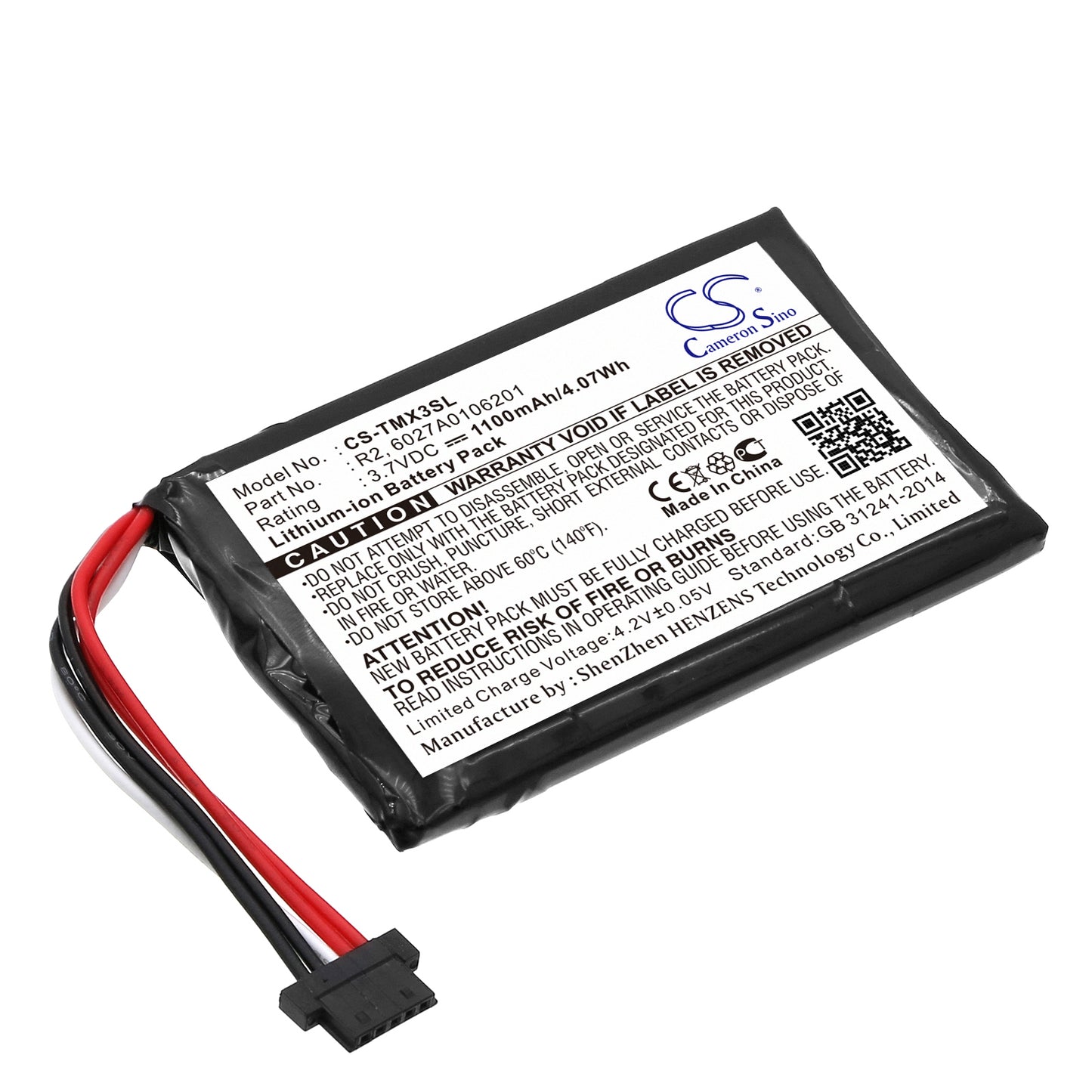 3.7V 1100mAh Li-ion GPS/Navigator Battery for TomTom