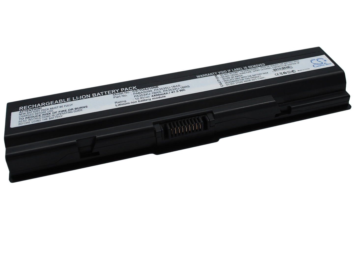 10.8V 4400mAh/47.52Wh Li-ion Notebook/Laptop Battery for Toshiba