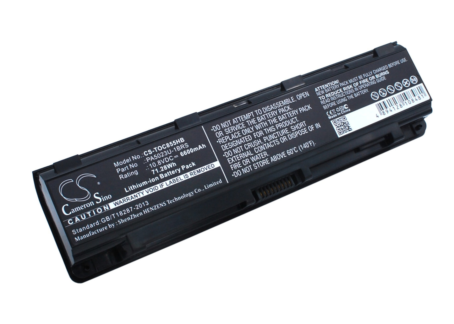 10.8V 6600mAh/71.28Wh Li-ion Notebook/Laptop Battery for Toshiba