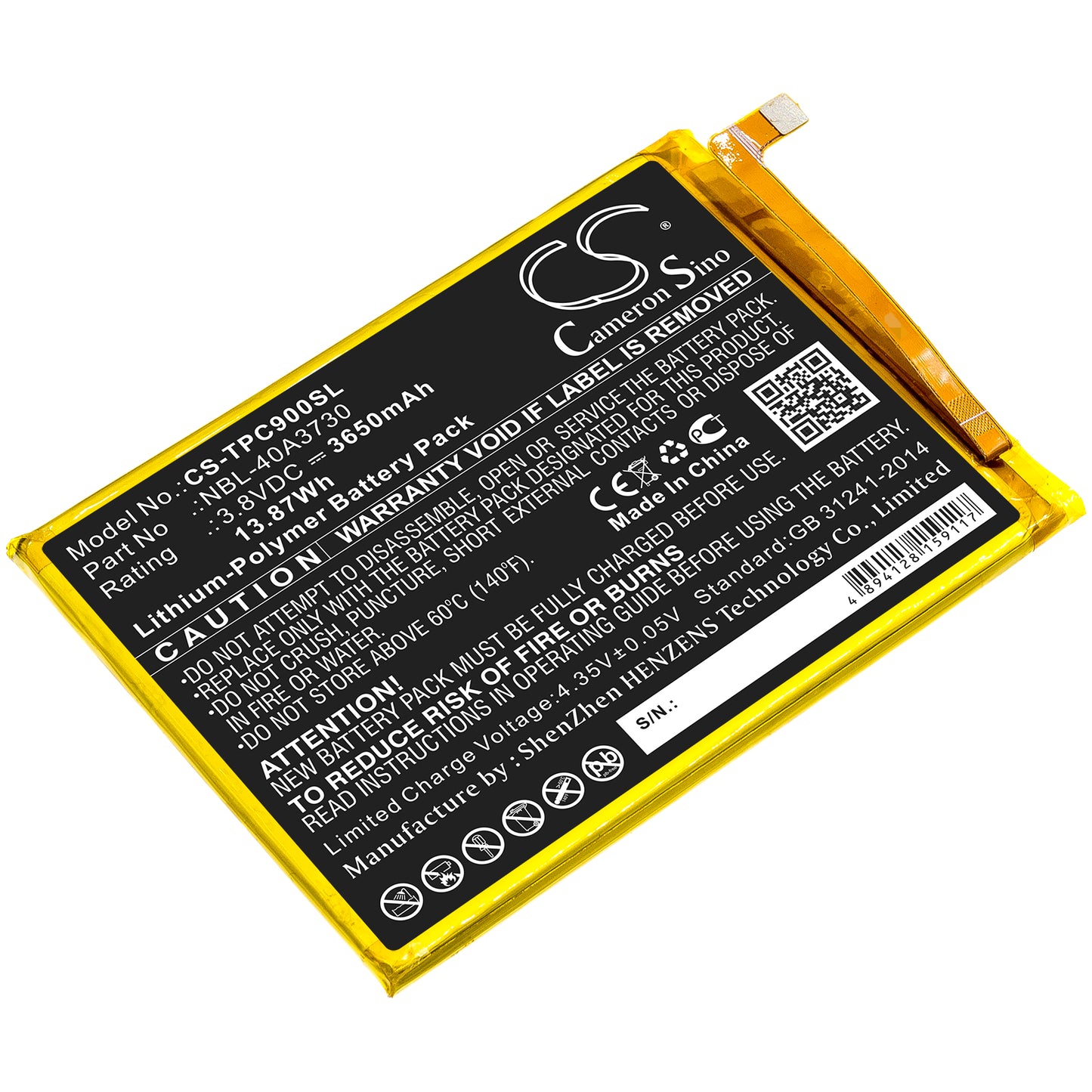 CS-TPC900SL Replacement Battery – Compatible with C9, TP707A
