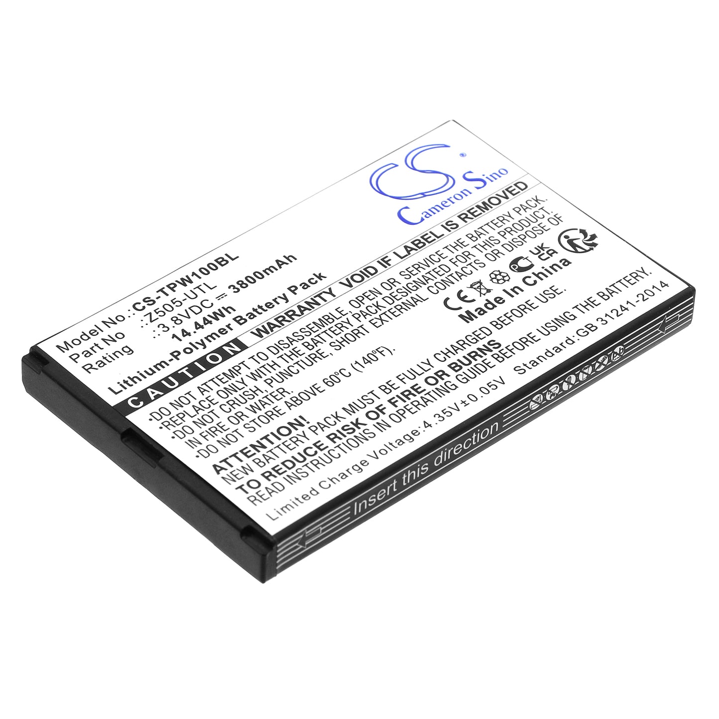 CS-TPW100BL Replacement Battery – Compatible with T1