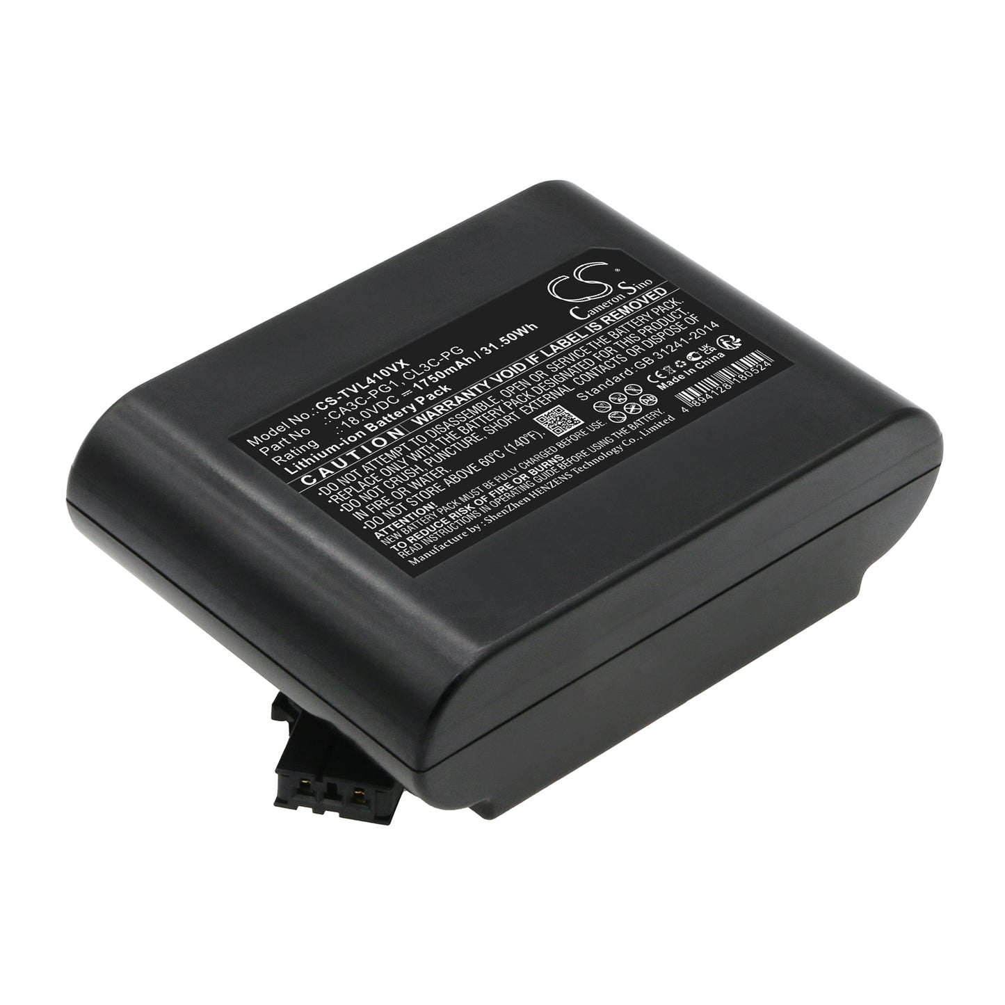 CS-TVL410VX Replacement Battery – Compatible with CL410AC, VC-CL1200, VC-CL1300, VC-CL1400, VC-CL200, VC-CLF1, VC-JCL30, VH02T1