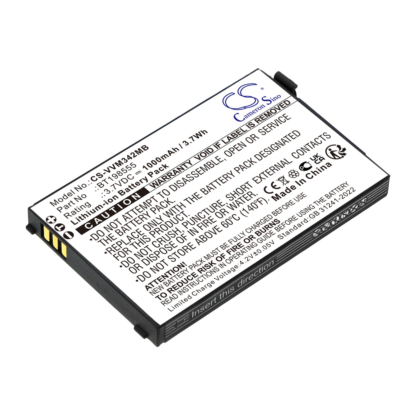 CS-VVM342MB Replacement Battery – Compatible with VM342, VM342-2