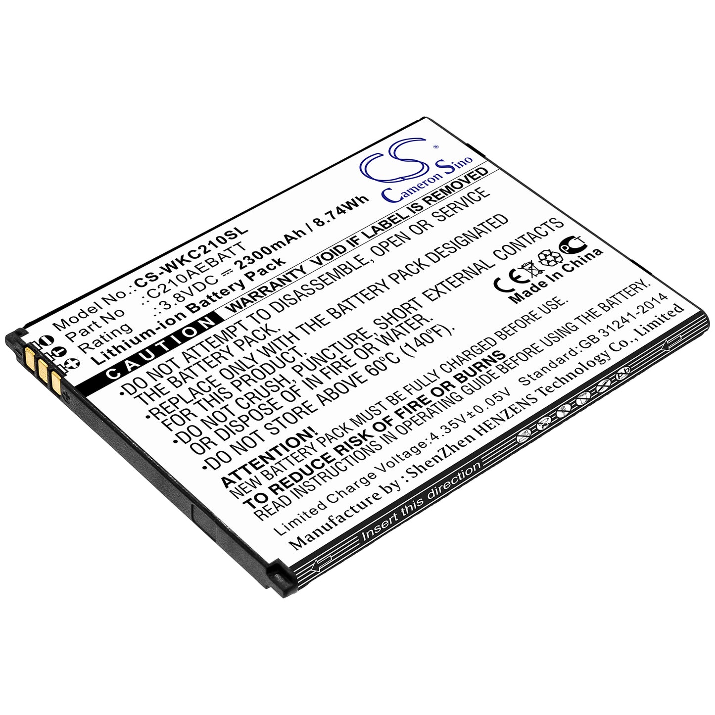 CS-WKC210SL Replacement Battery – Compatible with C210, Life