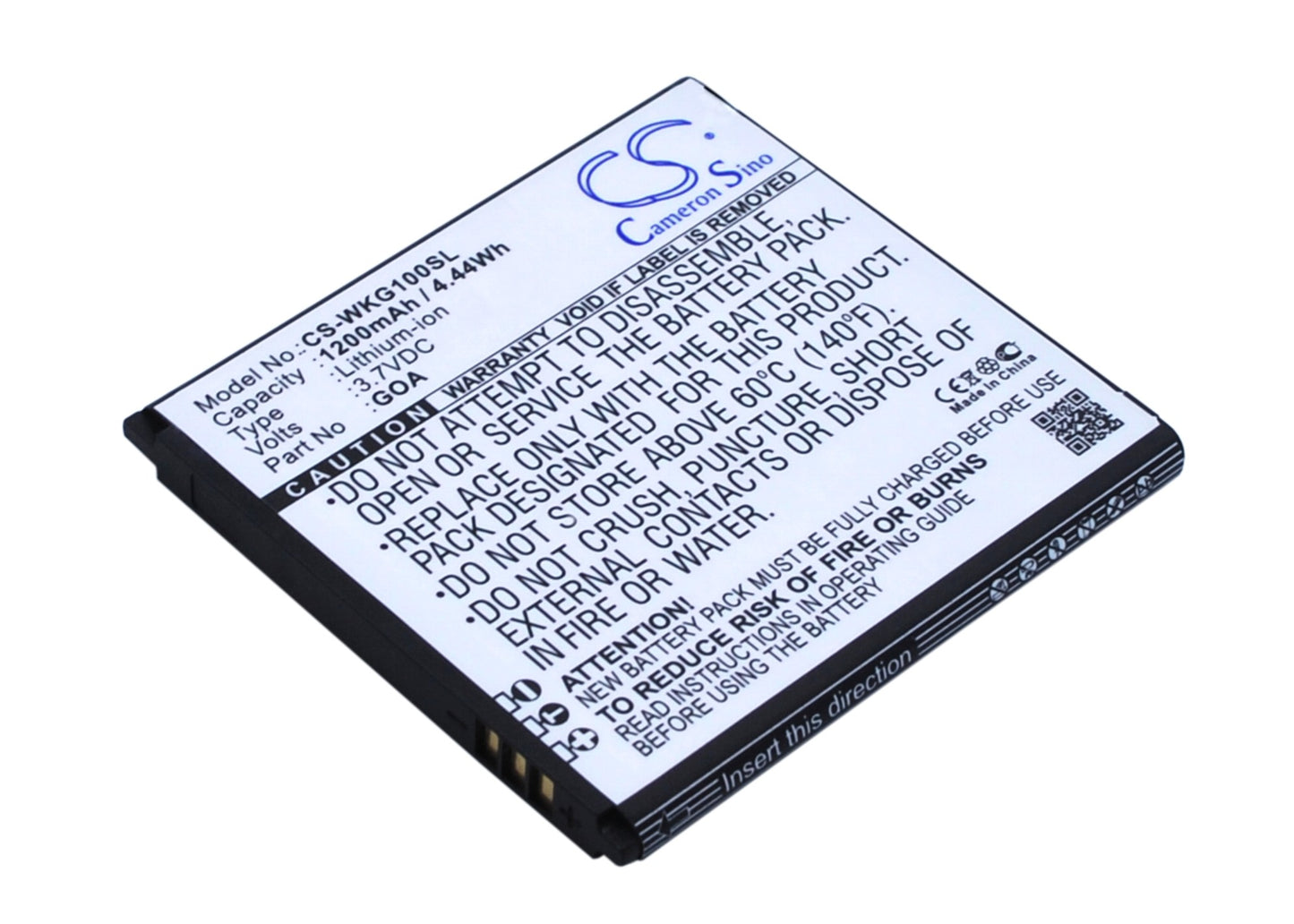 3.7V 1200mAh/4.44Wh Li-ion Mobile/SmartPhone Battery for WIKO