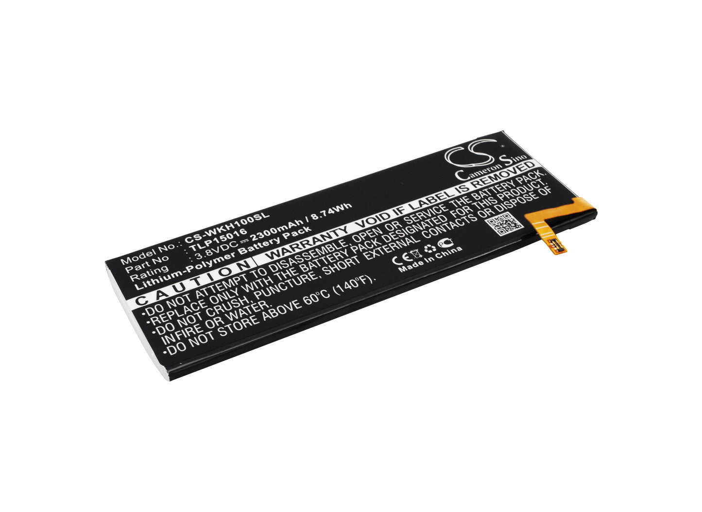 3.8V 2300mAh/8.74Wh Li-Polymer Mobile/SmartPhone Battery for WIKO
