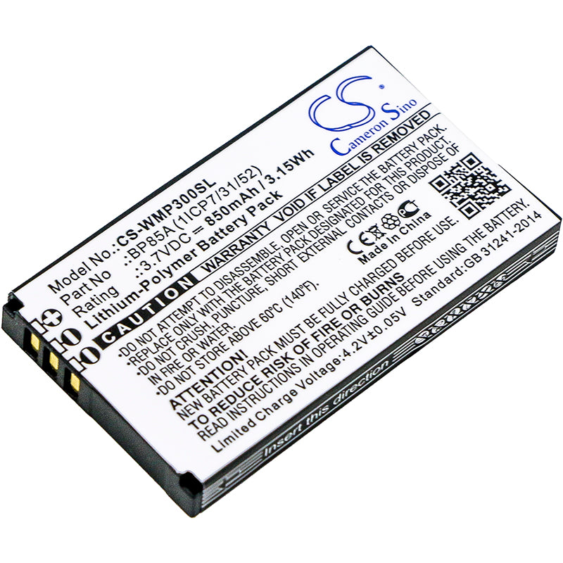 3.7V 850mAh/3.15Wh Li-Polymer GPS/Navigator Battery for WM Systems
