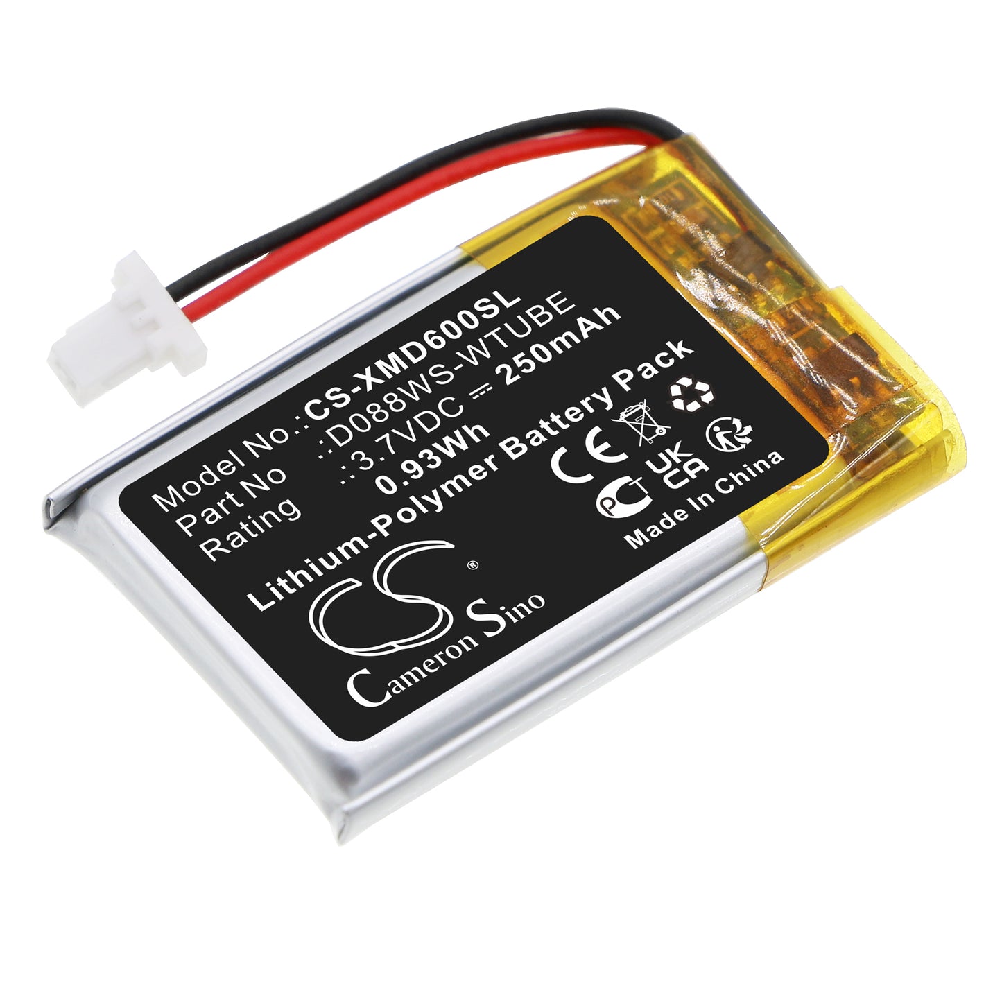 CS-XMD600SL Replacement Battery – Compatible with WS audio headphones, WS4, WS5, WS6, WSA, WSAII, WSAII XL