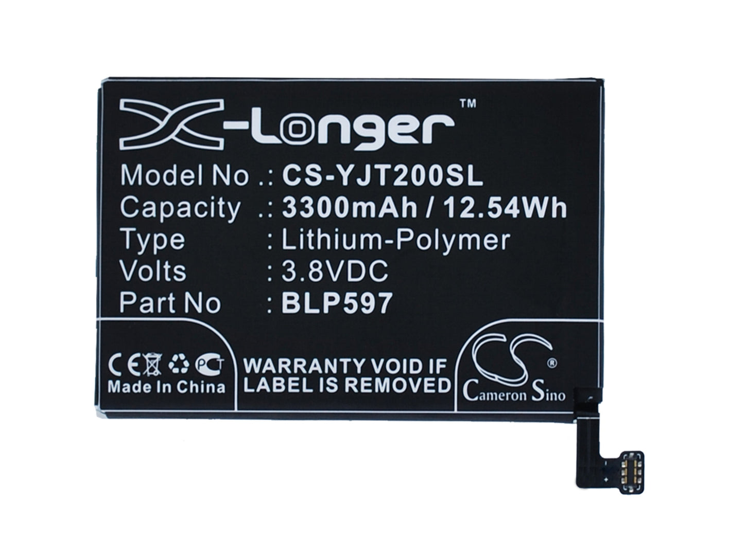 3.8V 3300mAh/12.54Wh Li-Polymer Mobile/SmartPhone Battery for Oneplus
