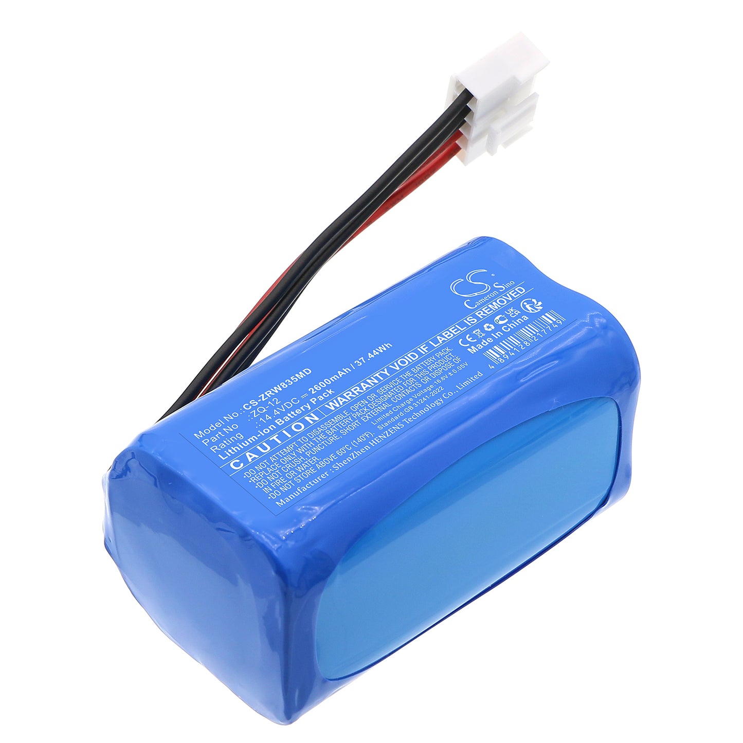 CS-ZRW835MD Replacement Battery – Compatible with WPD-0080, WPD04-0178, WPD07-0035, WPE04-0184, WPE08-0135, WPED-0064, WPF01-0813, WPF12-0197, ZQ-1204