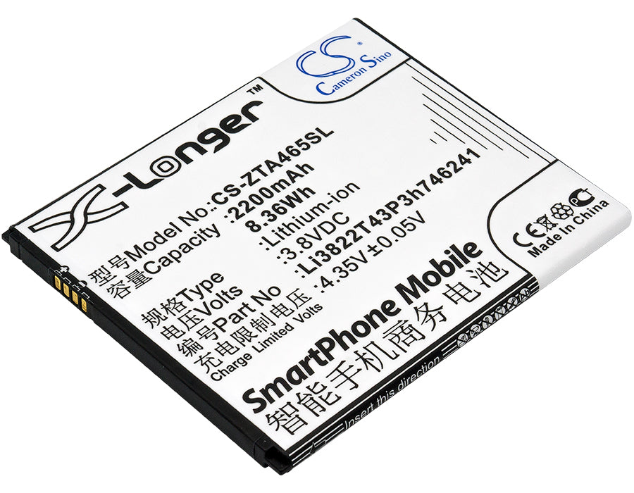 CS-ZTA465SL Replacement Battery – Compatible with Blade A465, Blade A475, Blade L4 Pro