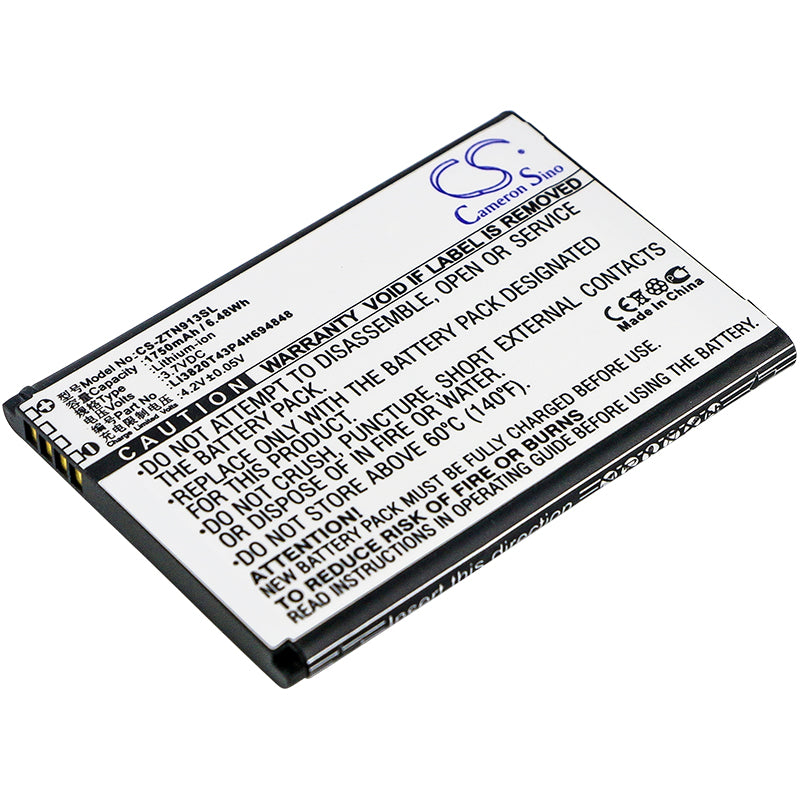 3.7V 1750mAh/6.48Wh Li-ion Mobile/SmartPhone Battery for ZTE