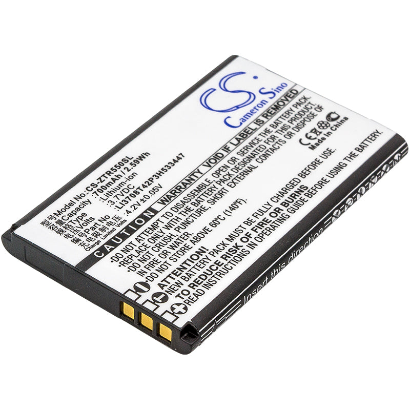 3.7V 700mAh/2.59Wh Li-ion Mobile/SmartPhone Battery for ZTE