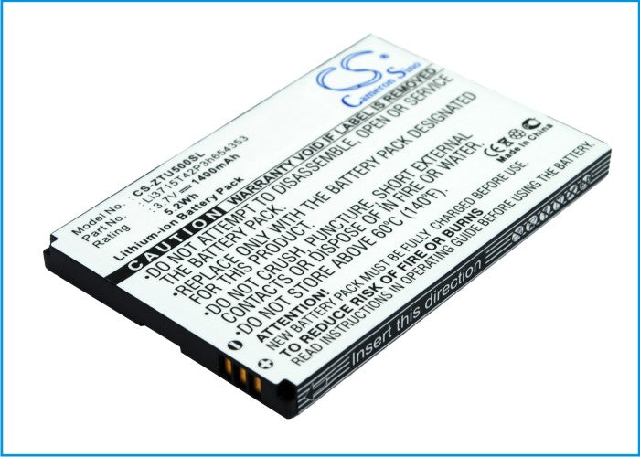 3.7V 1400mAh/5.2Wh Li-ion Mobile/SmartPhone Battery for ZTE