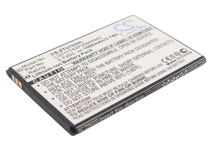 3.7V 1000mAh/3.7Wh Li-ion Mobile/SmartPhone Battery for ZTE