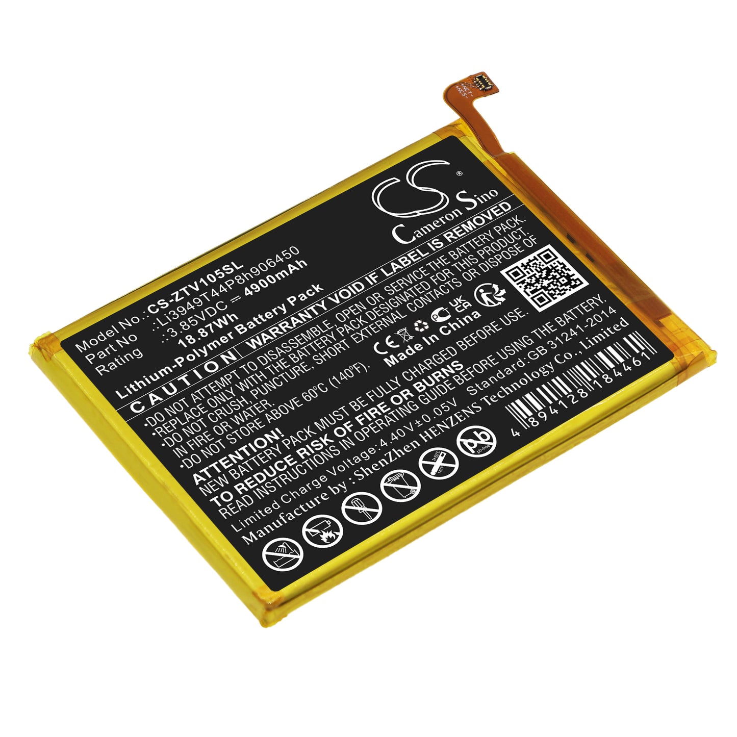 CS-ZTV105SL Replacement Battery – Compatible with 8010, Blade 20 Smart, Blade V Smart, Blade V2020 Smart, V1050, V20 Smart, V30 Vita