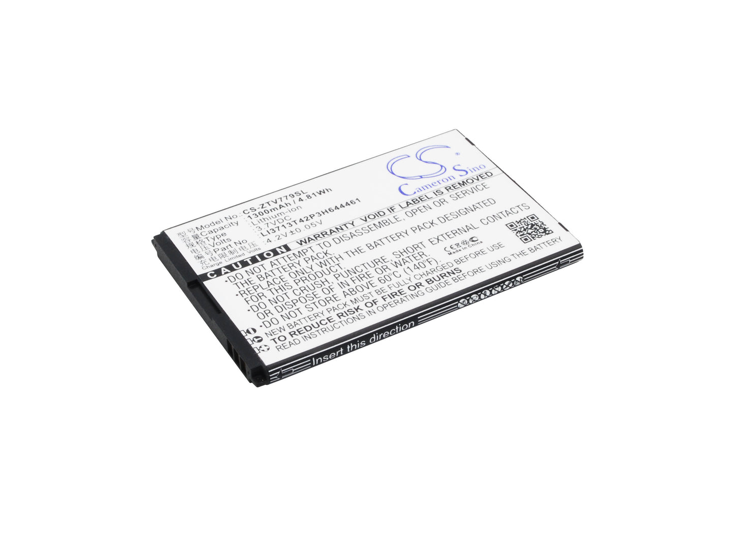 3.7V 1300mAh/4.81Wh Li-ion Mobile/SmartPhone Battery for ZTE
