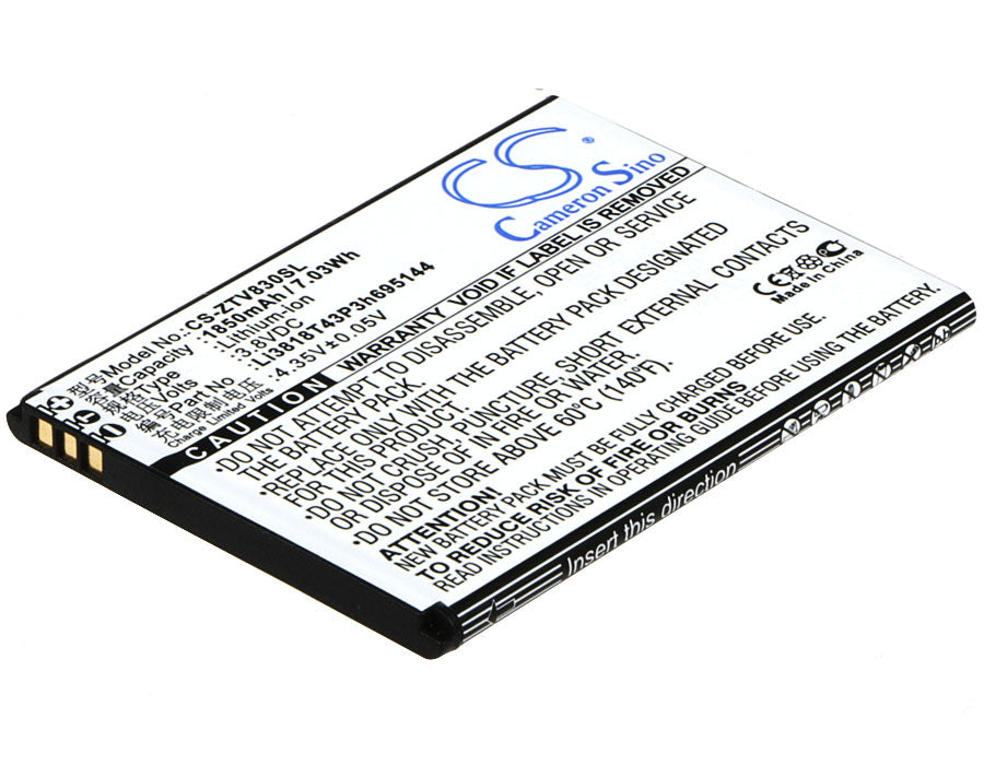 3.8V 1850mAh/7.03Wh Li-ion Mobile/SmartPhone Battery for ZTE
