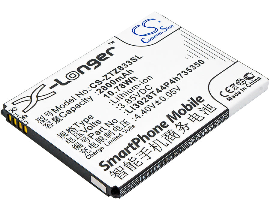 3.85V 2800mAh/10.78Wh Li-ion Mobile/SmartPhone Battery for ZTE