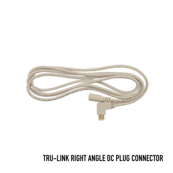 TRU-LINK Right Angle DC Plug Connector - 12 in. - White