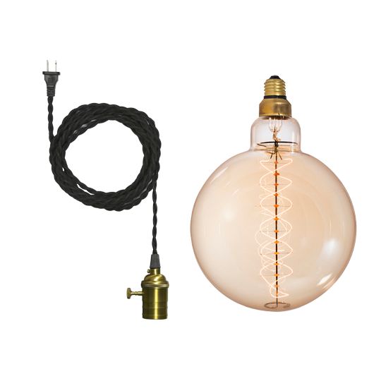 60W GLOBE SHAPED GRAND NOSTALGIC SPIRAL E26 120V & SWAG PEND