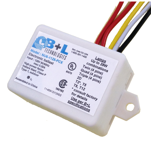 NU6-1128-PCX 120V UPTO 28W 4-PIN CFL BOTTOM