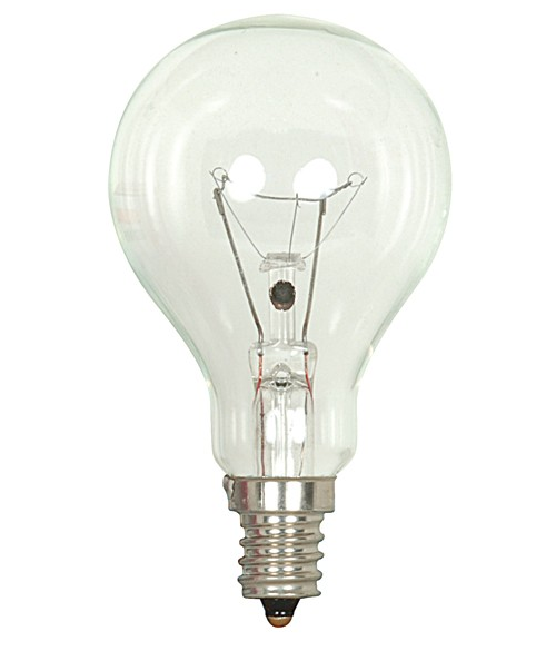 40W A15 Clear Candelabra E12 130 volts
