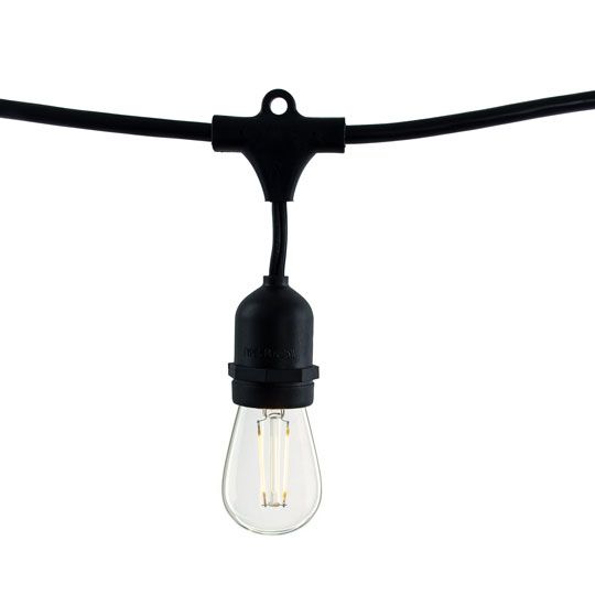 14' STRING LIGHT 10 SOCKETS KIT BLACK W/ LED 4W G16 CLEAR E1