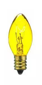 C7 7W, 130V, transparent yellow, UL - (5 pack)