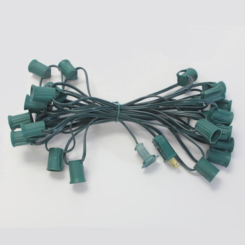 Sival 25 ft C9 Light String - SPT1, White, Green or Black Wire (E17/Intermediate Base) (s), 1-String Pack