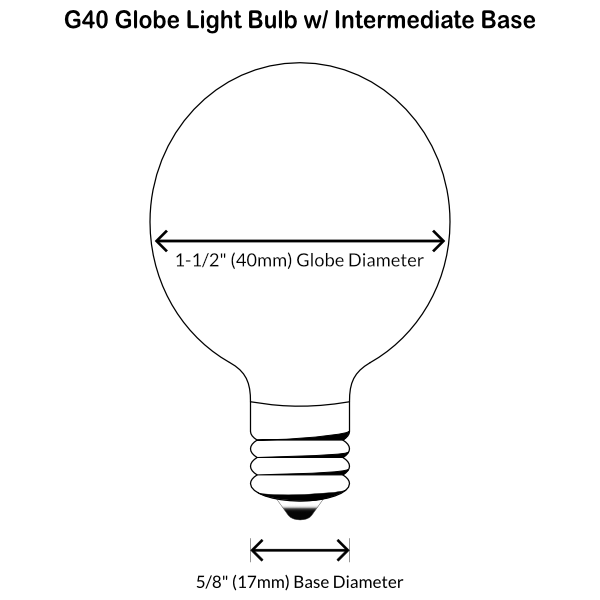 Sival G40 Globe Party Bulb, 5W, Clear - (Intermediate Base/E17), 25-Pack