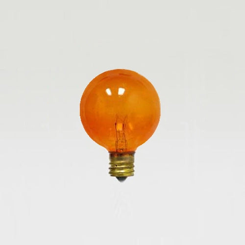 G40 Bulb, 5W/130V, E12 Candelabra Base, Satin Amber - (25 pa