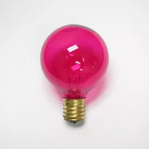 G50 Bulb, 7W/130V, E17, Transparent Pink - (25 pack)