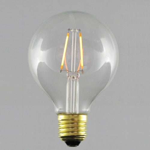 LED Filament Bulb, G80, 2200K, clear, glass, E27, 2W - (10 p