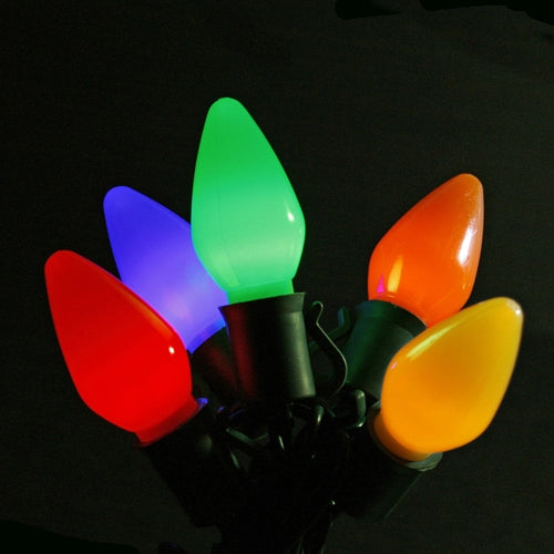 LED 25LT C7, 8" spacing, 16.7', green cord, UL, OPAQUE multi