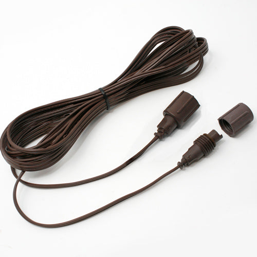Sival LED Co-Axial Plain Wire "Extension" Cord, 12 ft, Brown Wire, 1-String Pack