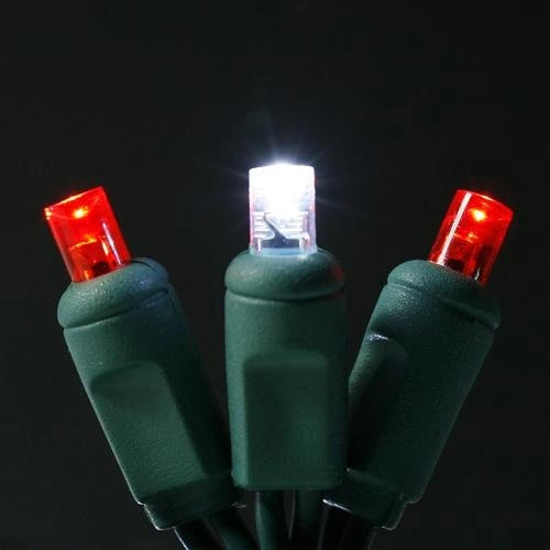 LED 70LT Polka Dot, 4" spacing, 23.7', green cord, UL, red b