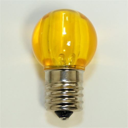 Sival LED G30 Smooth Plastic Globe Bulb, 5 LEDs, 0.96W - Various Colors Available - (Intermediate Base/E17), Sun Warm White, 25-Pack