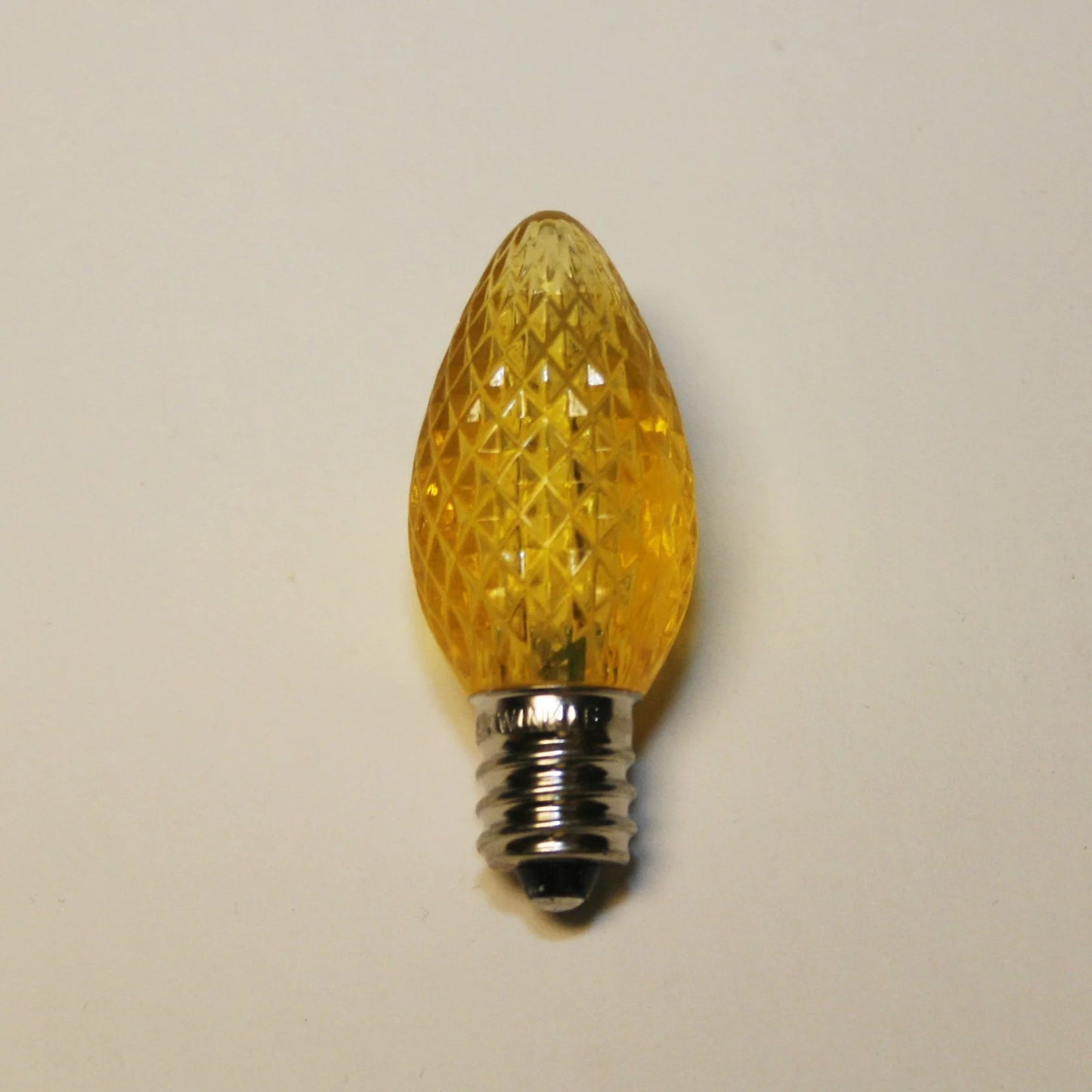 LED C7 Bulb, E12 candelabra base, 130V, .37W, UL, yellow, 3