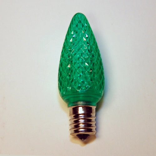 LED C9 Bulb, E17 intermediate base, 130V, .58W, UL, green, 3