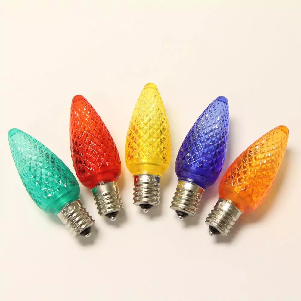LED C9 Bulb, E17 intermediate base, 130V, .58W, UL, multi (R