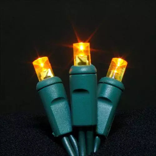 LED 70LT Polka Dot, 4" spacing, 23.7', green cord, UL, yello