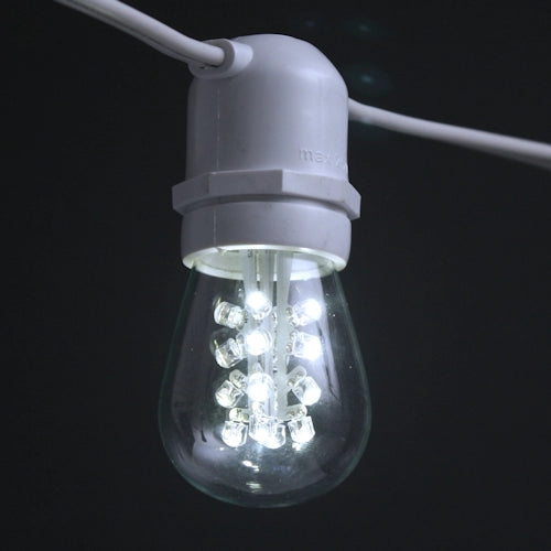LED S14, glass, 0.7W, 16 LEDs, E27, 120V, cool white - (5 pa