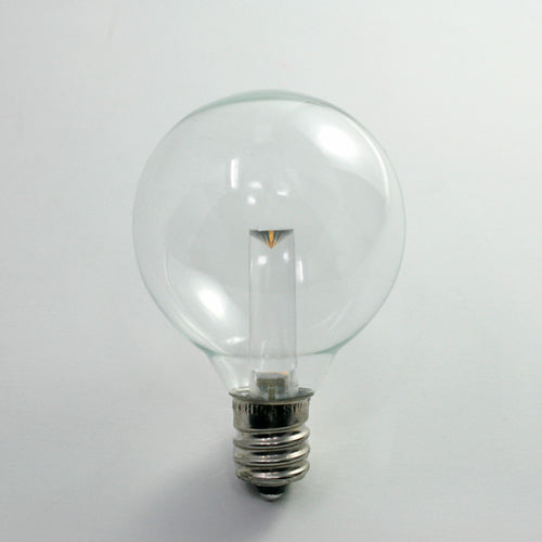 Sival LED Premium G40 Globe Smooth Plastic Party Bulb, 1 SMD LED, 0.5W, Warm White (2300K) - (Candelabra Base/E12), 25-Pack