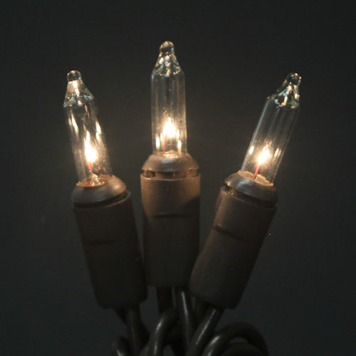 Sival Minilights with 50 Lights, 5" spacing - Brown Wire with Clear Bulbs(s), 1-String Pack