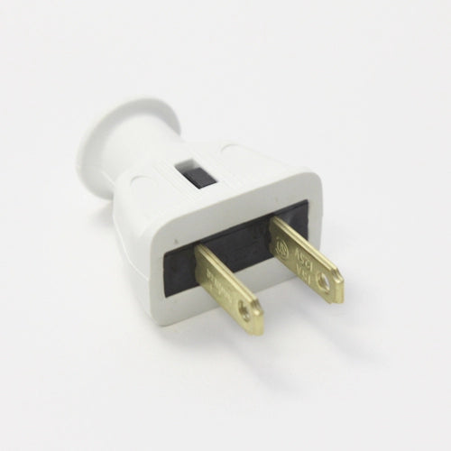 Male Rubber Plug, white, UL, 15 Amps