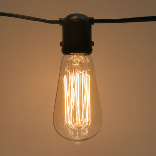 Sival Antique Edison Bulb with Squirrel Cage Filament (ST18), 25W, Clear - (Medium Base/E27), 10-Pack