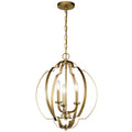 Voleta Three Light Pendant in Natural Brass