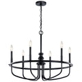 Capitol Hill Six Light Chandelier in Black
