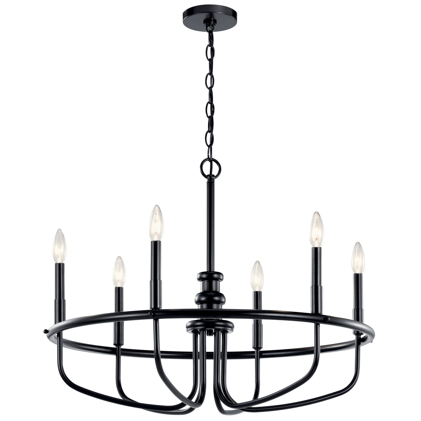 Capitol Hill Six Light Chandelier in Black